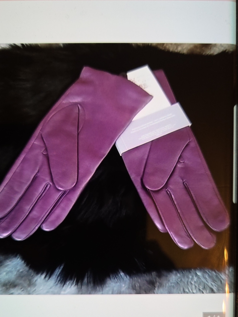 Purple Leather Women's Gloves